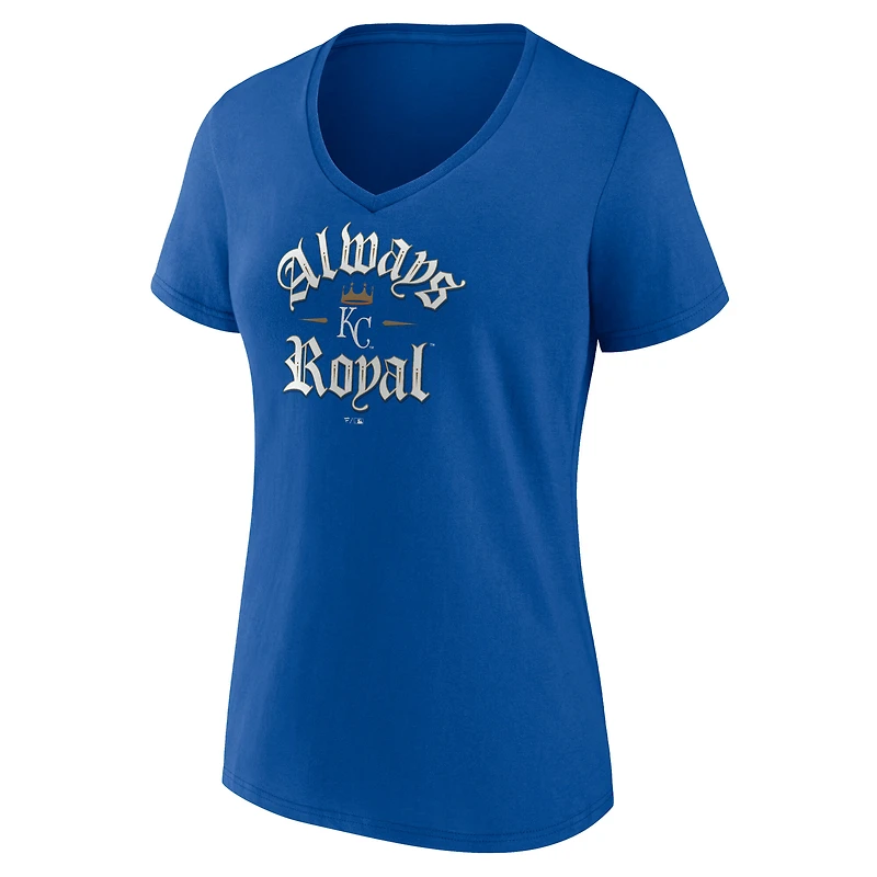 Women's Royal Kansas City Royals Always V-Neck T-Shirt