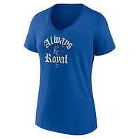 Women's  Royal Kansas City Royals Always V-Neck T-Shirt