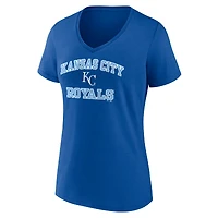 Women's  Royal Kansas City Royals Heart & Soul V-Neck T-Shirt