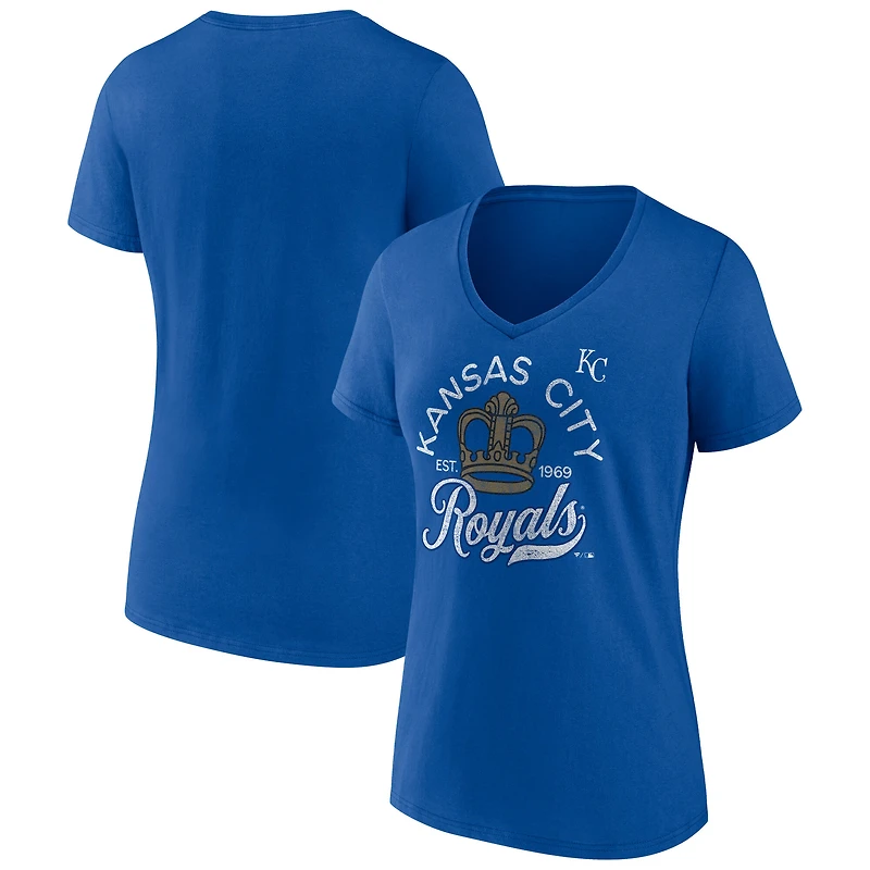 Women's Royal Kansas City Royals Hometown Graphic V-Neck T-Shirt