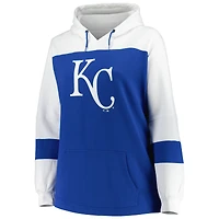 Women's Royal Kansas City Royals Plus Colorblock Pullover Hoodie
