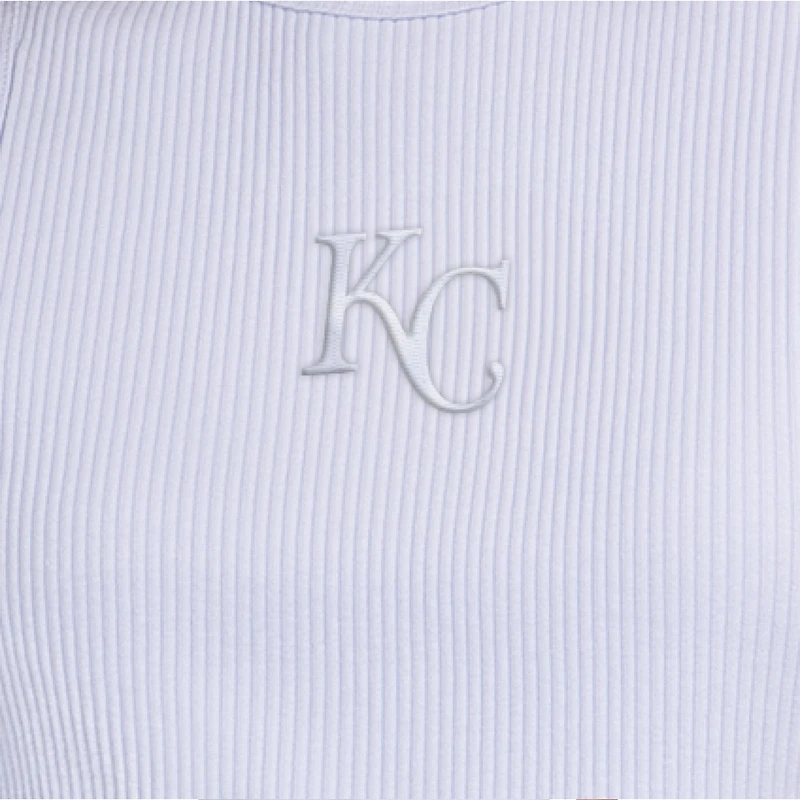 Débardeur côtelé Starter bleu clair pour femme, Kansas City Royals, couleurs pastel