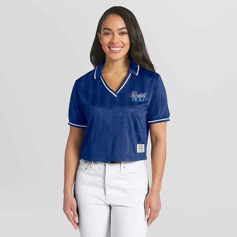 Polo court à col en V Royal Kansas City Royals de la marque WEAR by Erin Andrews pour femmes