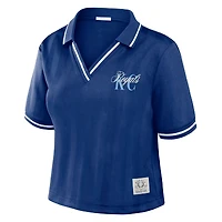 Polo court à col en V Royal Kansas City Royals de la marque WEAR by Erin Andrews pour femmes
