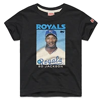 Youth Homage Bo Jackson Charcoal Kansas City Royals Topps Baseball Card Tri-Blend T-Shirt