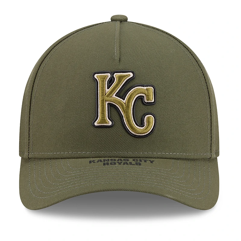 Youth New Era Olive Kansas City Royals 2026 Armed Forces Day 9FORTY M-Crown Adjustable Hat