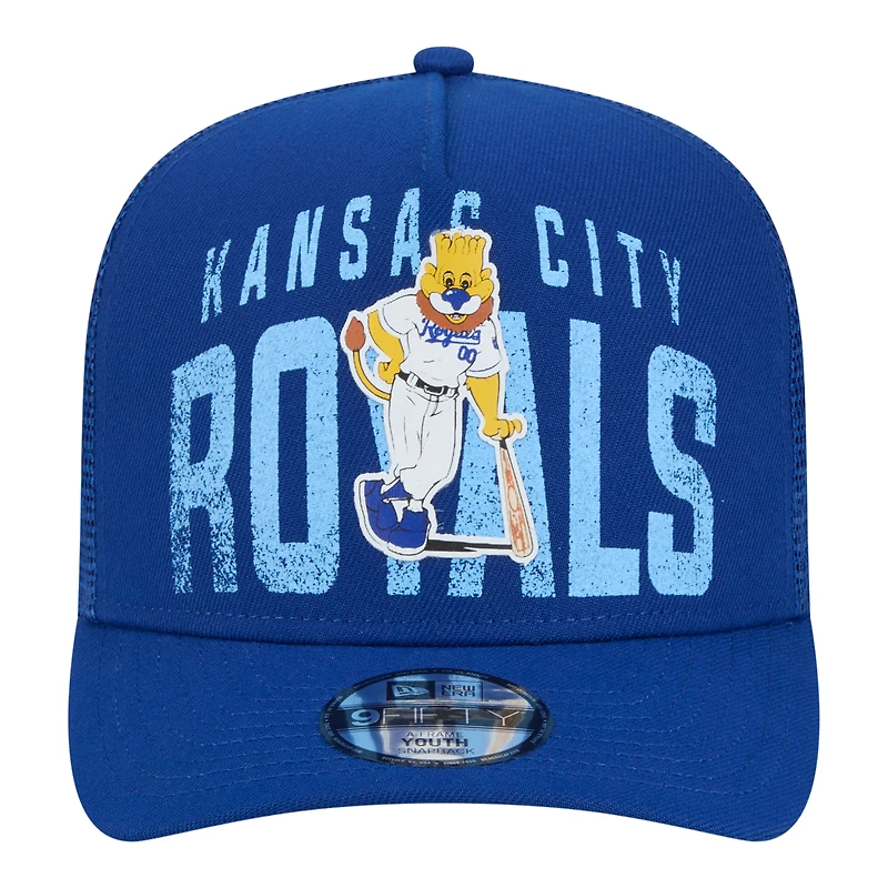 Casquette snapback New Era Royal Kansas City Royals Logo Fade A-Frame 9FIFTY pour jeunes
