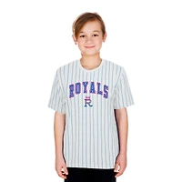 T-shirt à rayures blanches New Era Kansas City Royals 2026 Connect pour jeunes