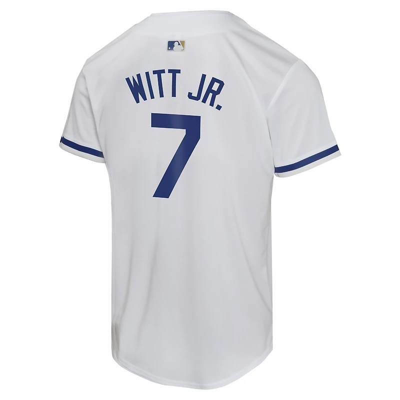 Maillot Nike Bobby Witt Jr. pour jeune, blanc, joueur de match à domicile des Royals Kansas City