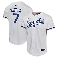 Maillot Nike Bobby Witt Jr. pour jeune, blanc, joueur de match à domicile des Royals Kansas City