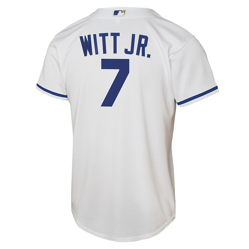 Maillot de joueur Nike Bobby Witt Jr. blanc pour jeune des Royals Kansas City à domicile Replica 2.0