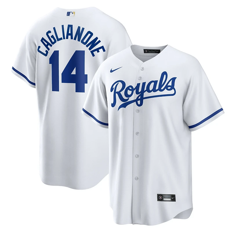 Maillot Nike Jac Caglianone blanc pour jeune, réplique domicile des Royals de Kansas City