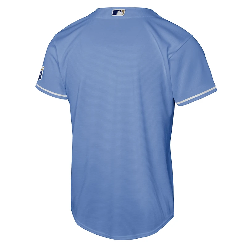 Maillot alternatif bleu clair Nike pour jeunes des Kansas City Royals.