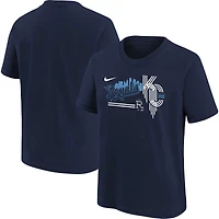 T-shirt Nike Kansas City Royals 2023 Connect Team pour jeune, bleu marine