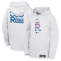 Sweat à capuche Therma-FIT Nike City Connect Authentic Collection 2026, blanc, pour enfant, Kansas Royals.