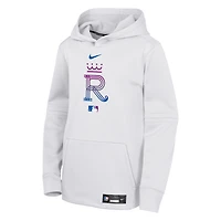 Youth Nike White Kansas City Royals 2026 Connect Authentic Collection Therma-FIT Hoodie