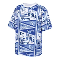 T-shirt Outerstuff bleu pour jeunes, motif fanion intégral des Kansas City Royals