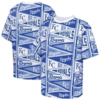 T-shirt Outerstuff bleu pour jeunes, motif fanion intégral des Kansas City Royals