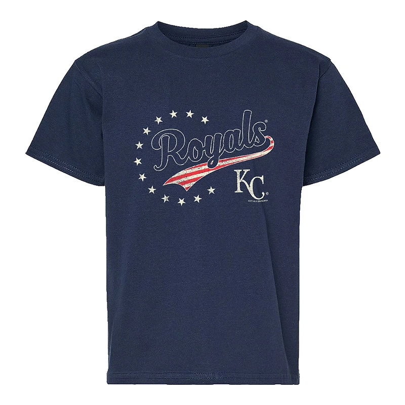 Youth Soft as a Grape Navy Kansas City Royals Americana T-Shirt