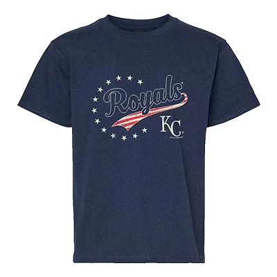 Youth Soft as a Grape Navy Kansas City Royals Americana T-Shirt
