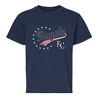 Youth Soft as a Grape Navy Kansas City Royals Americana T-Shirt