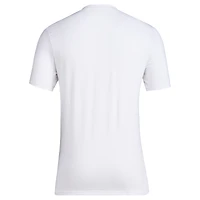 T-shirt adidas Kansas Jayhawks 2023 On Court Bench Fresh blanc