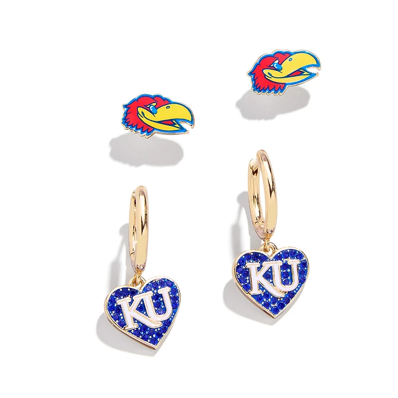 Ensemble de boucles d'oreilles BaubleBar Kansas Jayhawks