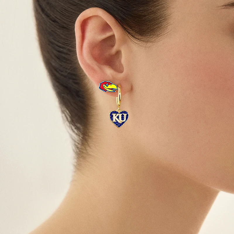 Ensemble de boucles d'oreilles BaubleBar Kansas Jayhawks