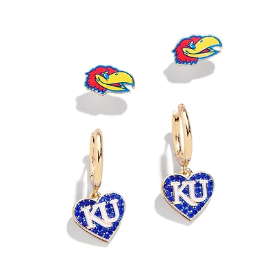 Ensemble de boucles d'oreilles BaubleBar Kansas Jayhawks