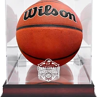 Vitrine de présentation de basket-ball en acajou Fanatics Authentic Kansas Jayhawks 2022 NCAA Men's Basketball National Champions