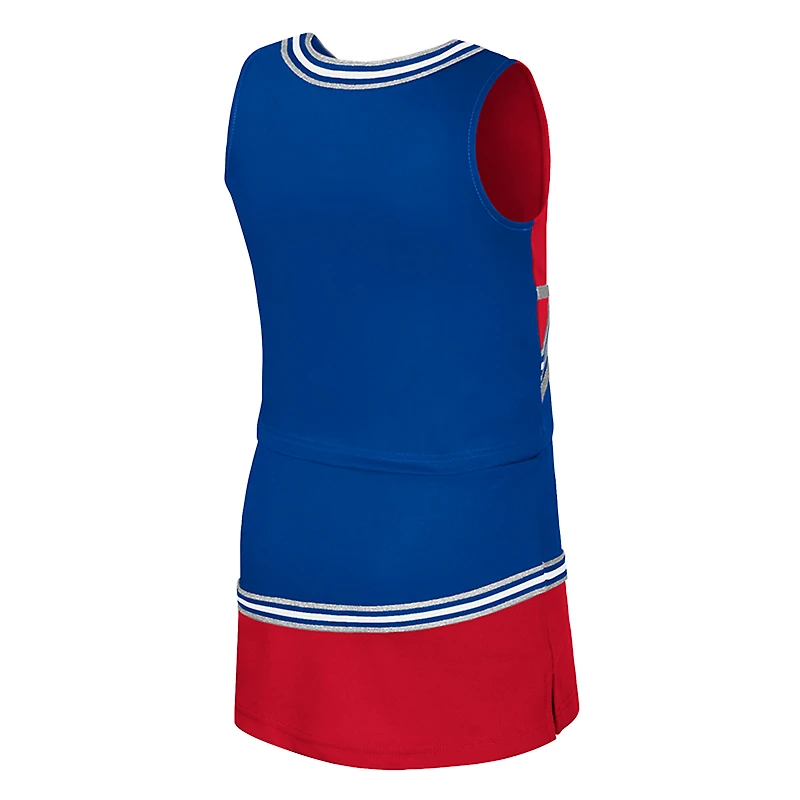 Girls Youth Colosseum Royal Kansas Jayhawks Lollipop Park Cheer Two-Piece Set