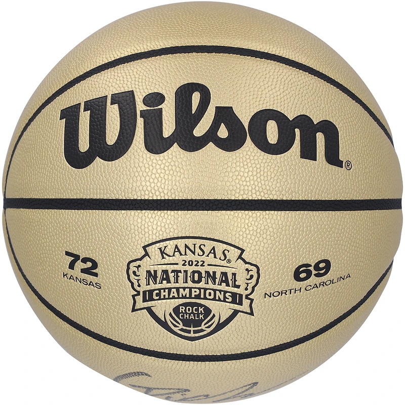 Gradey Dick Kansas Jayhawks Autographed Wilson 2022 NCAA Men's Tournament Champions Trophy Basketball