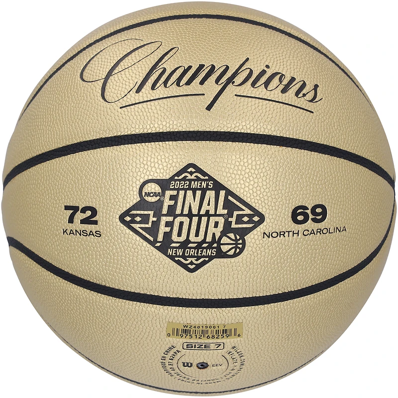 Gradey Dick Kansas Jayhawks Autographed Wilson 2022 NCAA Men's Tournament Champions Trophy Basketball