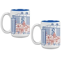 Kansas Jayhawks 15oz. Campus Line Art Coffee Mug Two-Pack