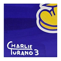 Kansas Jayhawks 16" x 20" Logo with Blue Background Gallery Wrapped Embellished Giclee
