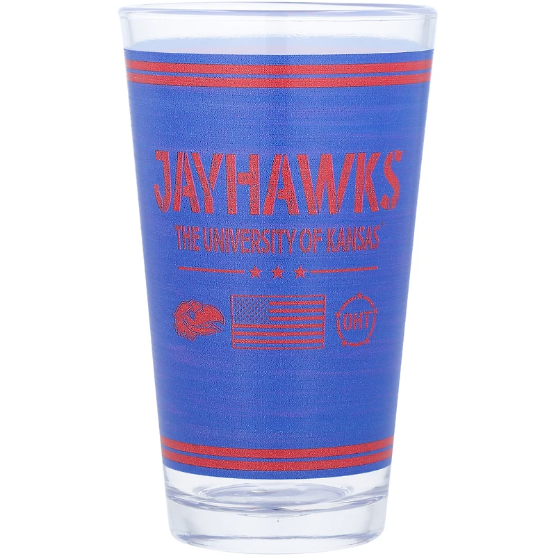 Kansas Jayhawks 16oz. OHT Military Appreciation Pint Glass