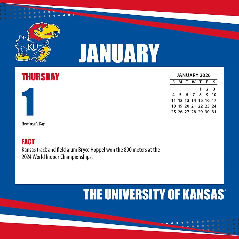 Kansas Jayhawks 2026 Box Calendar
