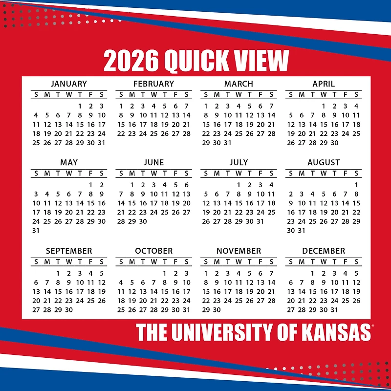 Kansas Jayhawks 2026 Box Calendar