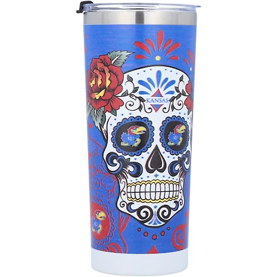 Kansas Jayhawks 24oz. Dia De Los Muertos Stainless Steel Tumbler