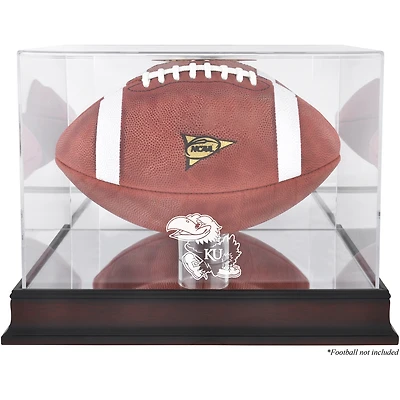 Kansas Jayhawks Mahogany Base Logo Football Case with Mirror Back