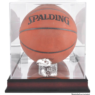 Vitrine de basket-ball en acajou des Kansas Jayhawks avec fond miroir