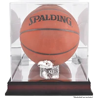 Vitrine de basket-ball en acajou des Kansas Jayhawks avec fond miroir