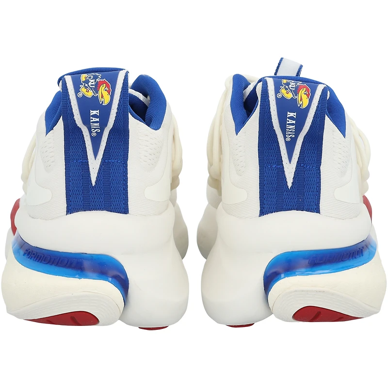 Chaussures adidas AlphaBoost V1 beiges du programme d'athlétisme des Kansas Jayhawks