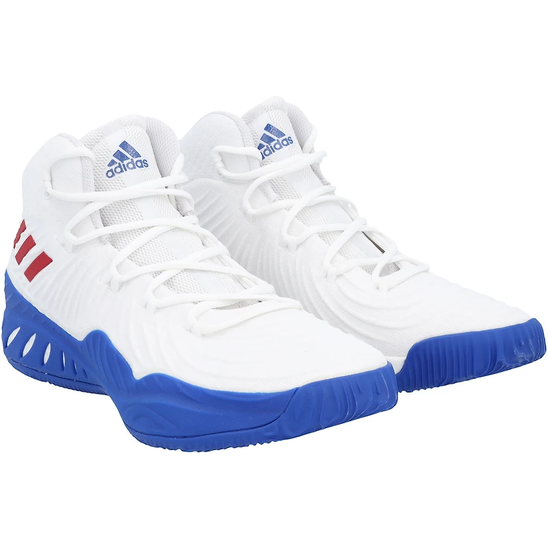 Kansas Jayhawks Team-Issued White/ Crazy Explosive adidas Shoes from the Basketball Program