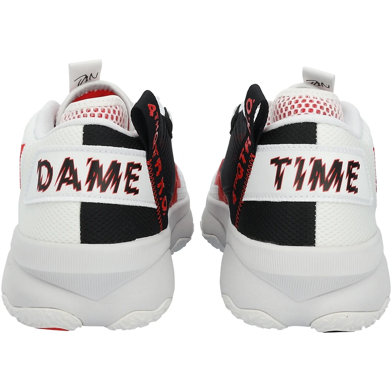 Kansas Jayhawks Team-Issued White/Red Dame 8 adidas Shoes from the Athletics Program - Size 12.5