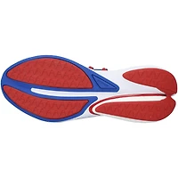 Chaussures adidas AlphaBoost V2 blanches/bleues marines du programme d'athlétisme des Kansas Jayhawks