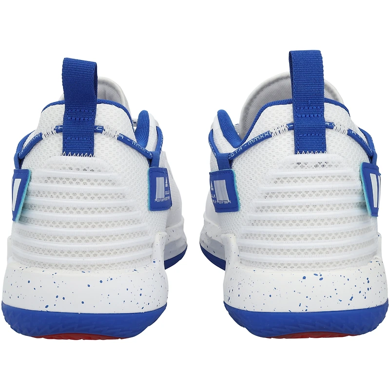 Kansas Jayhawks Team-Issued White/Royal Dame 7 adidas Shoes from the Athletics Program - Size 12.5