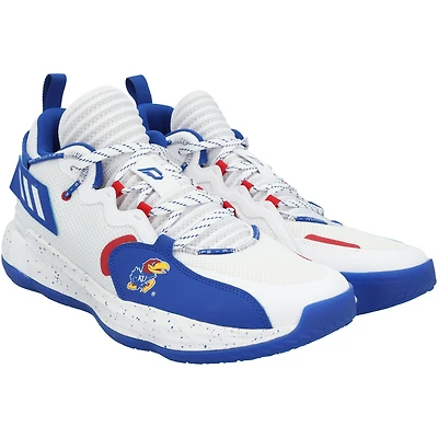 Kansas Jayhawks Team-Issued White/Royal Dame 7 adidas Shoes from the Athletics Program - Size 12.5