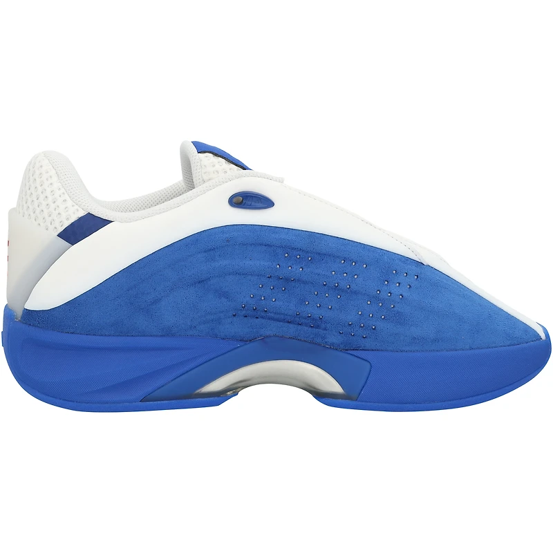 Chaussures adidas Nova blanches/bleues royales des Kansas Jayhawks, issues du programme d'athlétisme