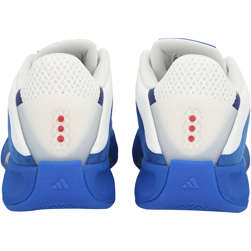 Chaussures adidas Nova blanches/bleues royales des Kansas Jayhawks, issues du programme d'athlétisme